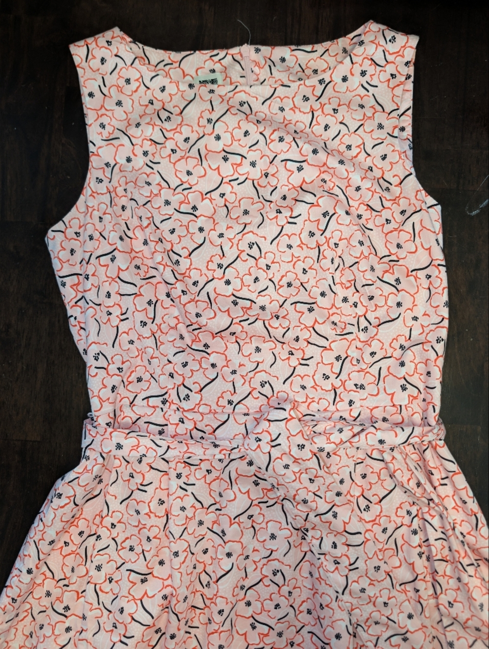 Anne Klein Peach Floral Midi Dress Summer Shift Office Light Pink Quiet Luxury